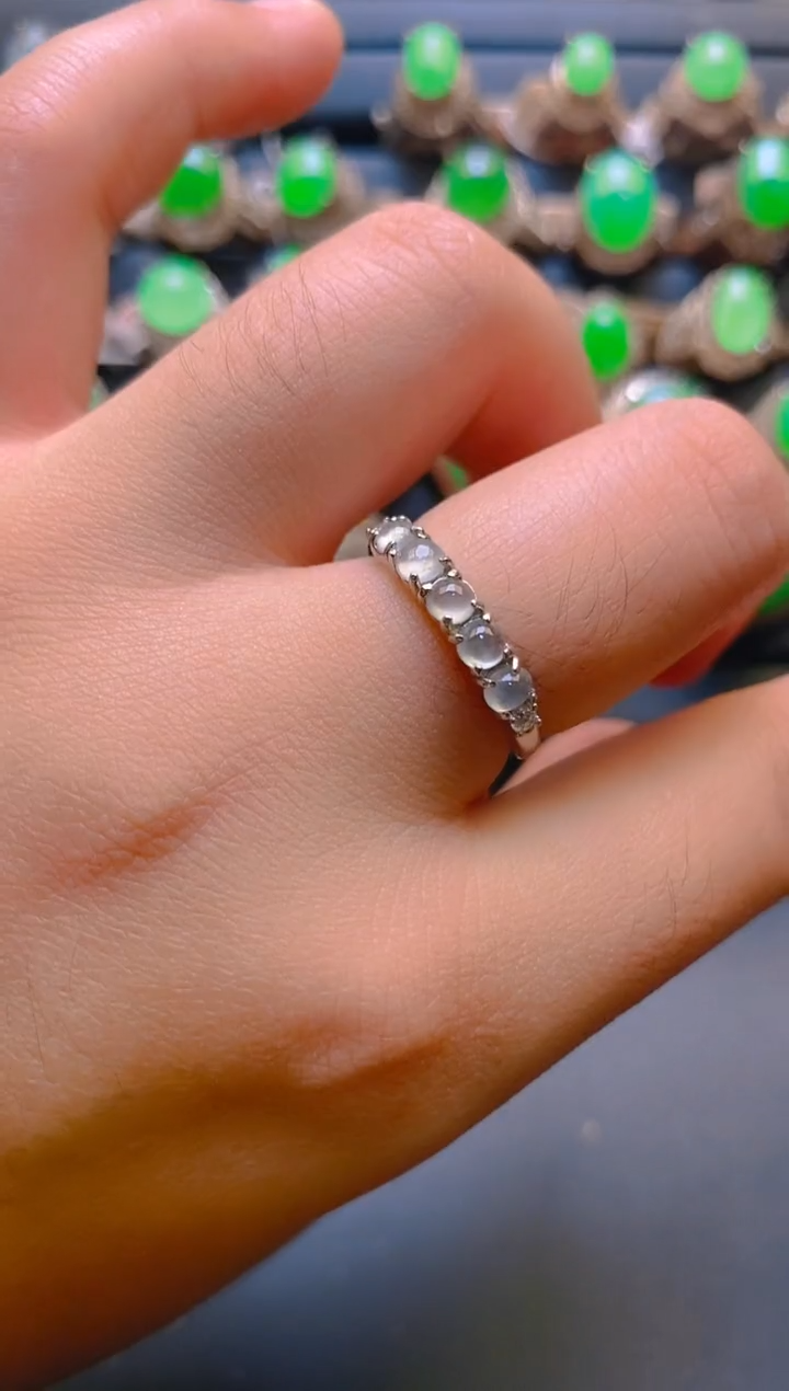 【闪购商品】翡翠耳饰银S925镶嵌天然A货翡翠1