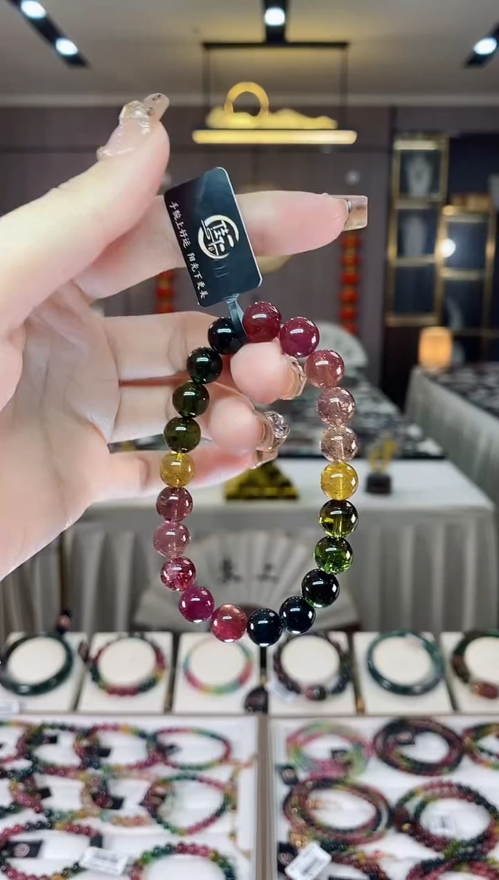 【闪购商品】碧玺单圈手串9mm+未镶嵌一物一证dan