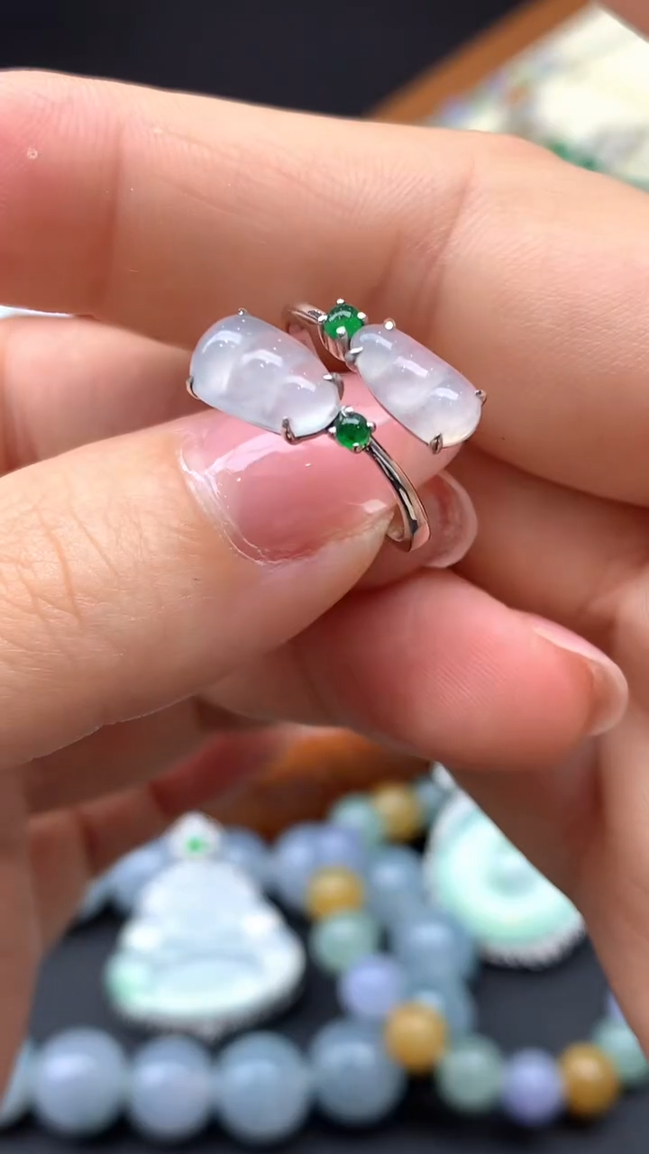 【闪购商品】翡翠戒指18K金镶嵌91-天然翡翠