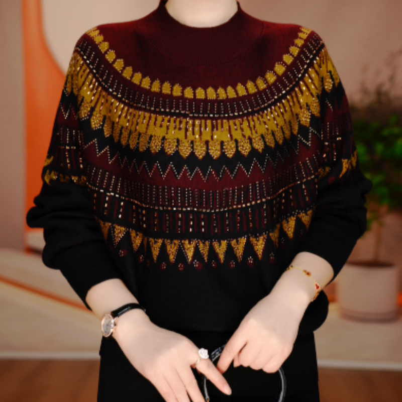 秋季新款含棉羊毛衣针织毛线衣柔软保暖百搭上衣V25Q1557