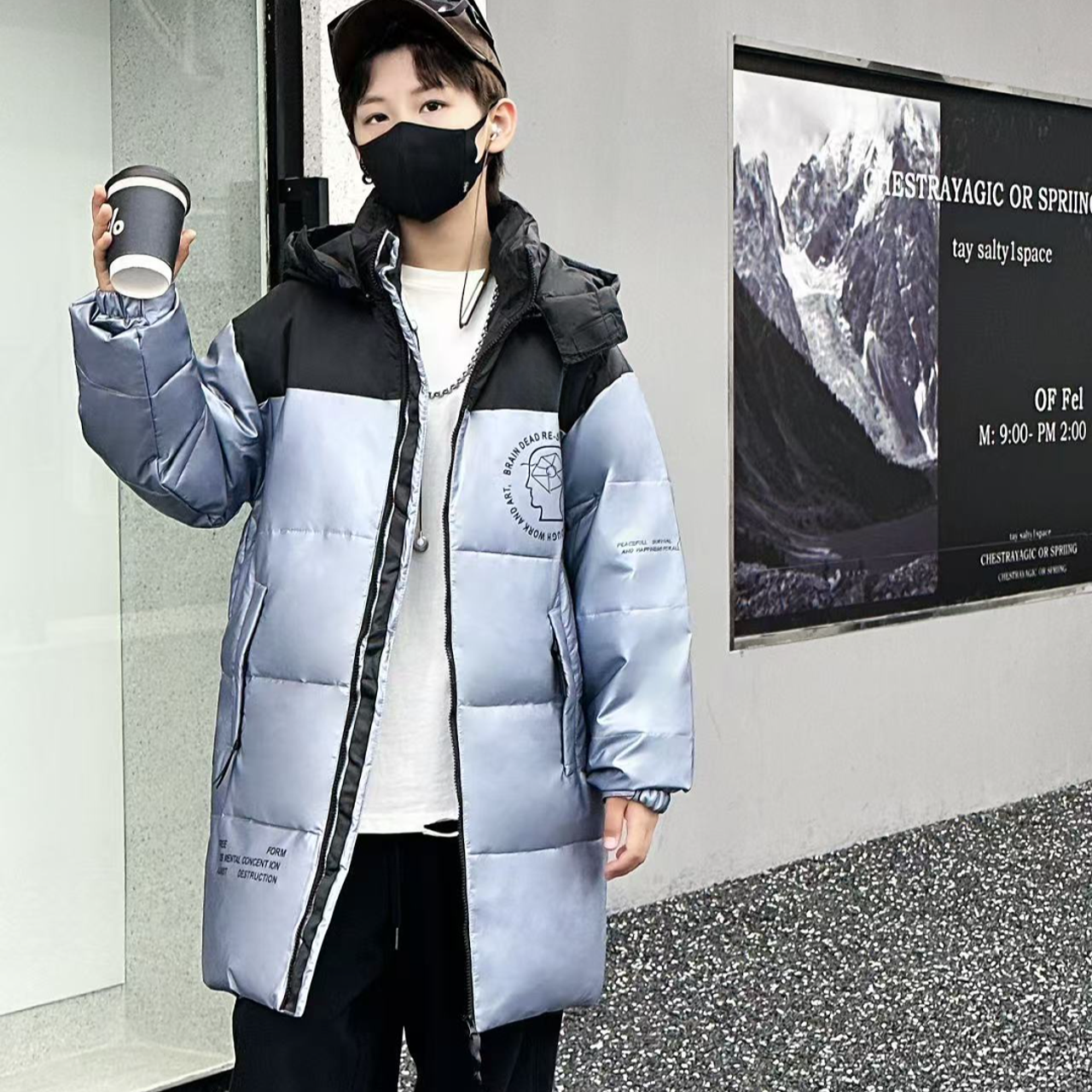 儿童装男童外套中童大夹棉冬季外套冬装男孩潮童