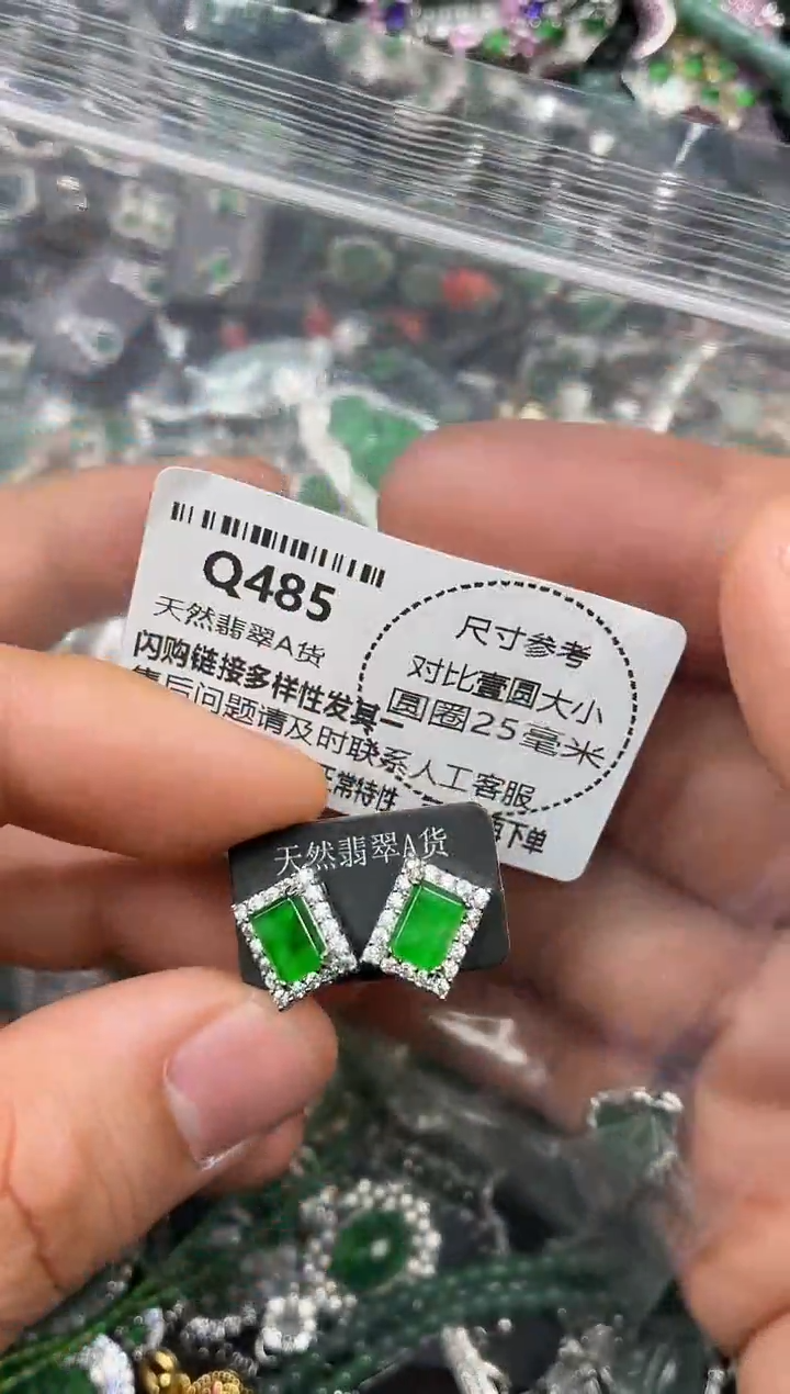 颈饰未镶嵌翡翠Q485耳钉