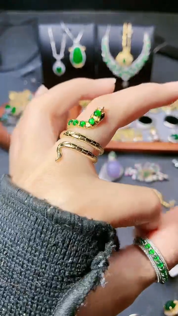 【闪购商品】翡翠戒指银S925镶嵌戒指