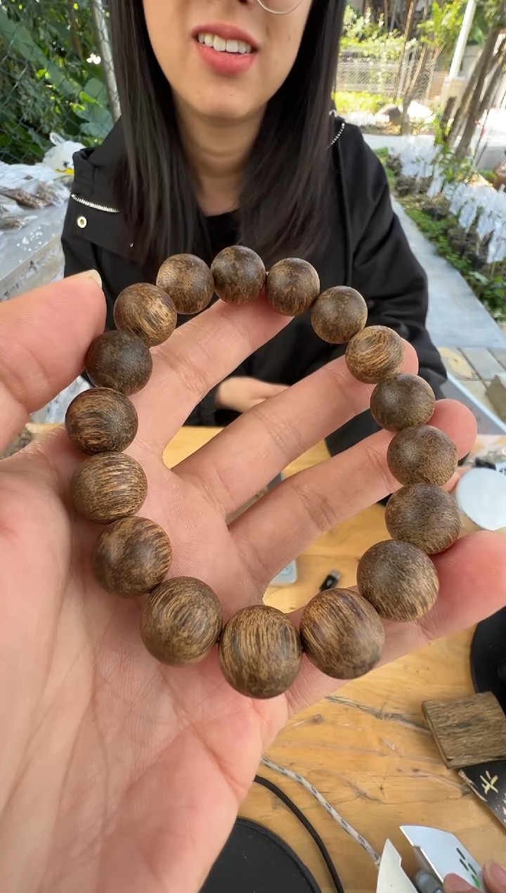 沉香手串达拉干虎斑1.3圆珠单圈18+多样性发一