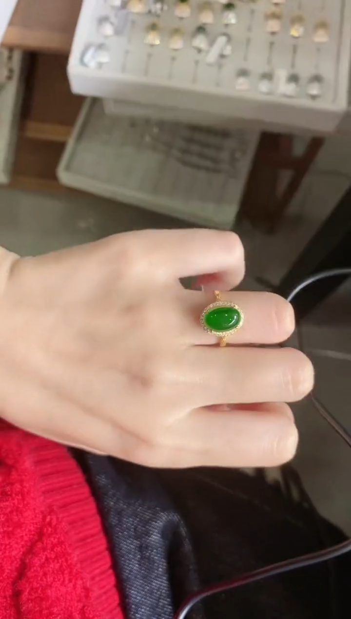 【闪购商品】翡翠戒指银S925镶嵌51511