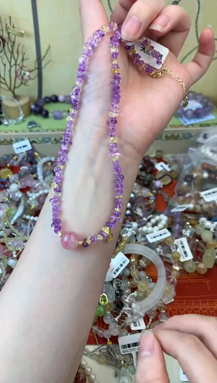 未镶嵌颈饰紫晶335手串