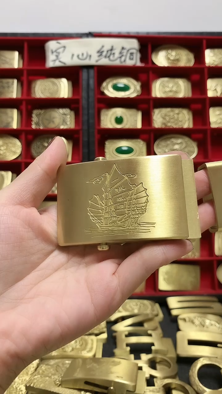 纯铜腰带扣头4.0宽自动扣