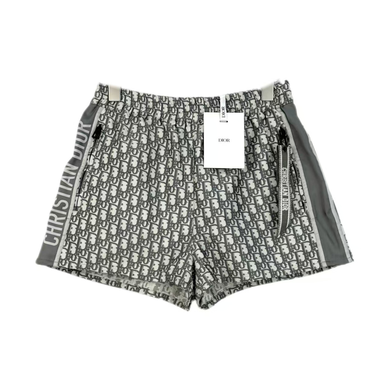 未使用 DIOR/迪奥 汤/P235401179/灰色满logo大拉链短裤 36
