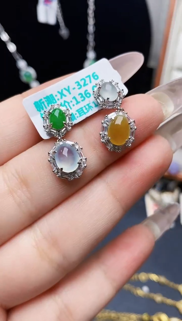 银S925镶嵌戒指翡翠0356