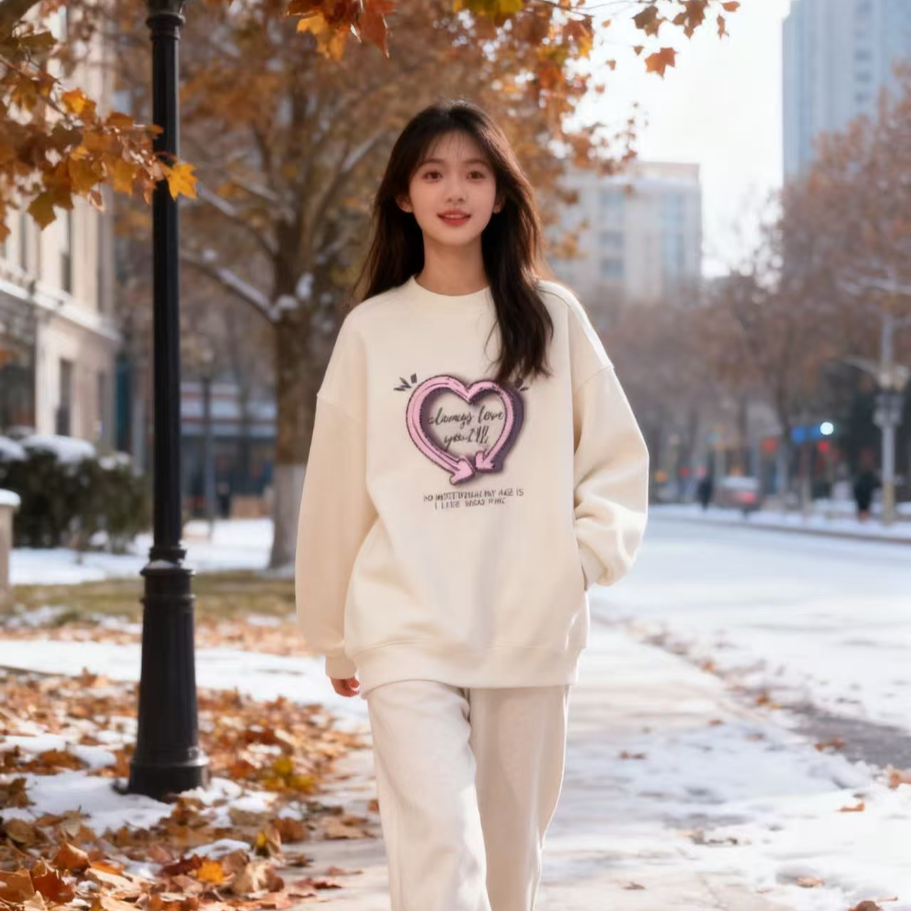 9633679高端专享儿童秋冬款加绒卫衣米色（靠谱）