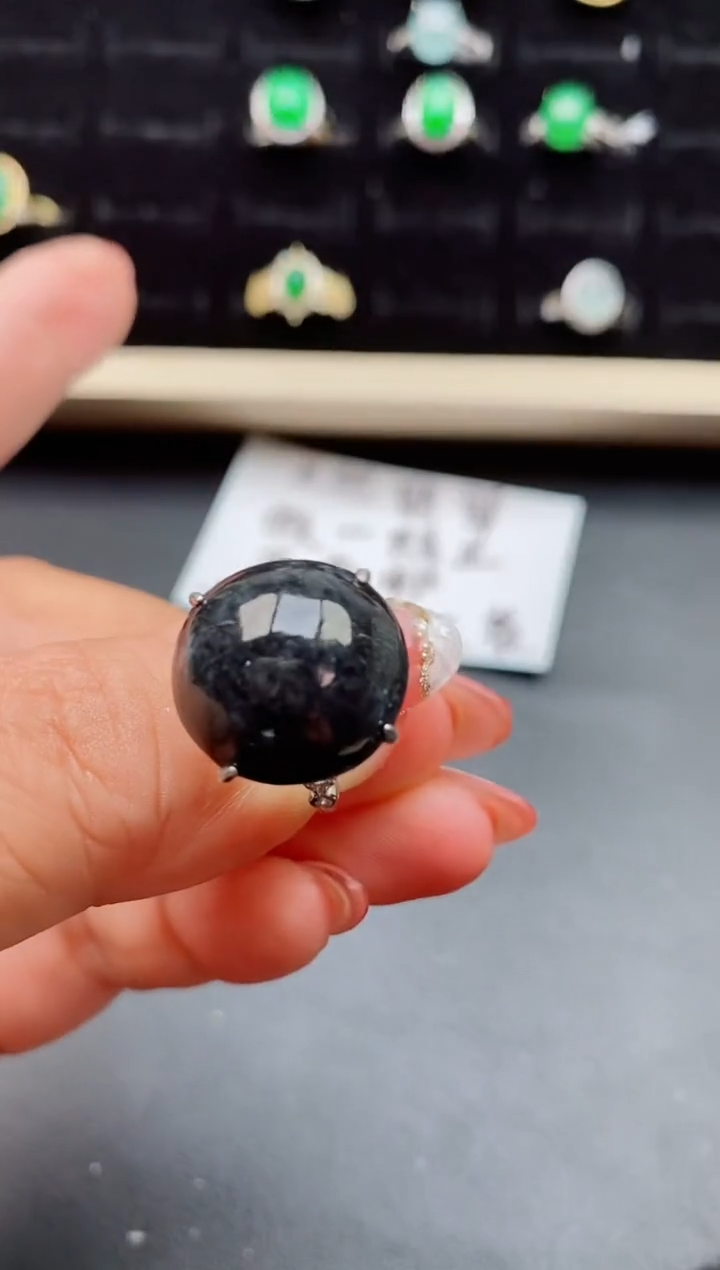 【闪购商品】翡翠戒指银S925镶嵌50800