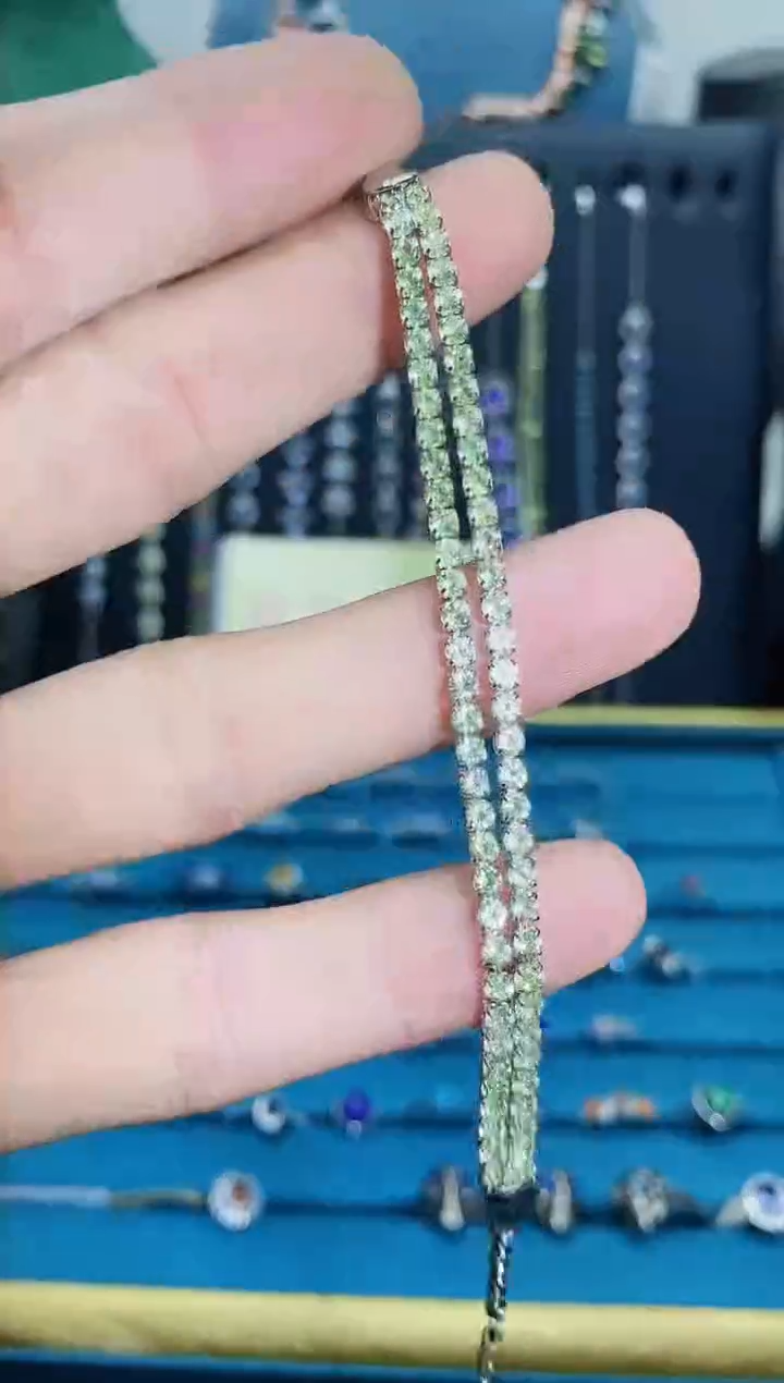 【闪购商品】橄榄石手链银S925镶嵌1121