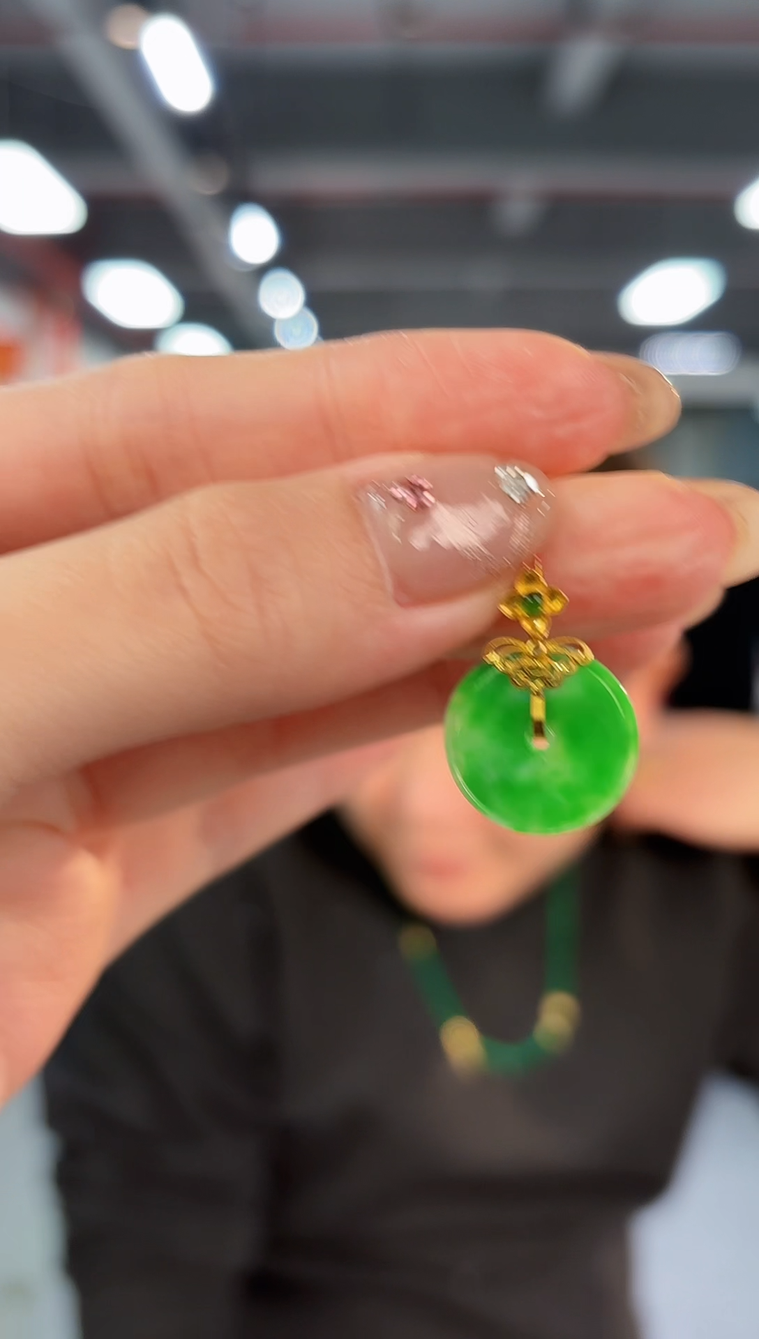 【闪购商品】翡翠颈饰18K金镶嵌缅料A货/支持复检/一件