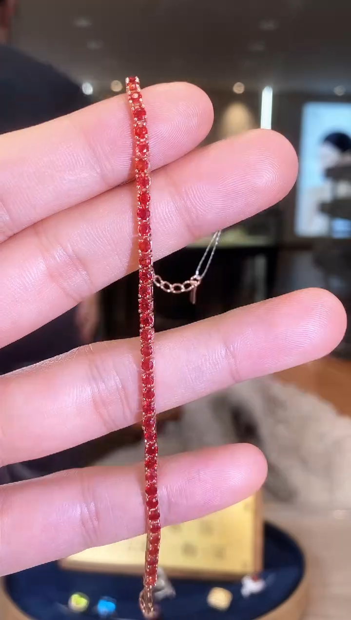 【闪购商品】蓝宝石手链银S925镶嵌09