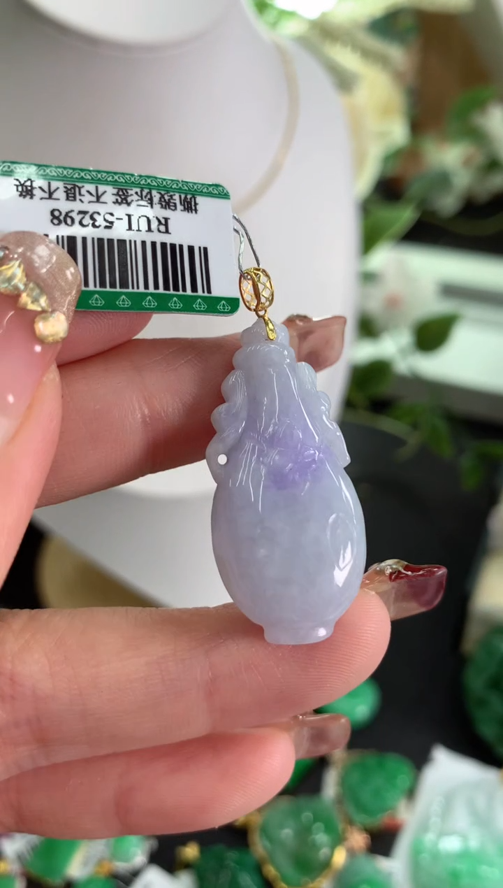 【闪购商品】翡翠吊坠(不含链)18K金镶嵌挂件