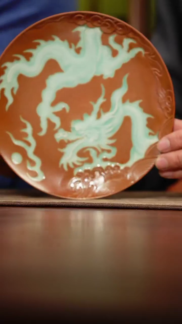 【闪购商品】65-1龙纹盘（重工跳刀）