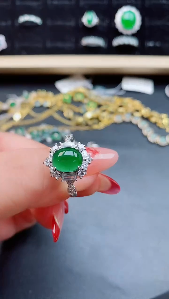 【闪购商品】翡翠戒指银S925镶嵌1212