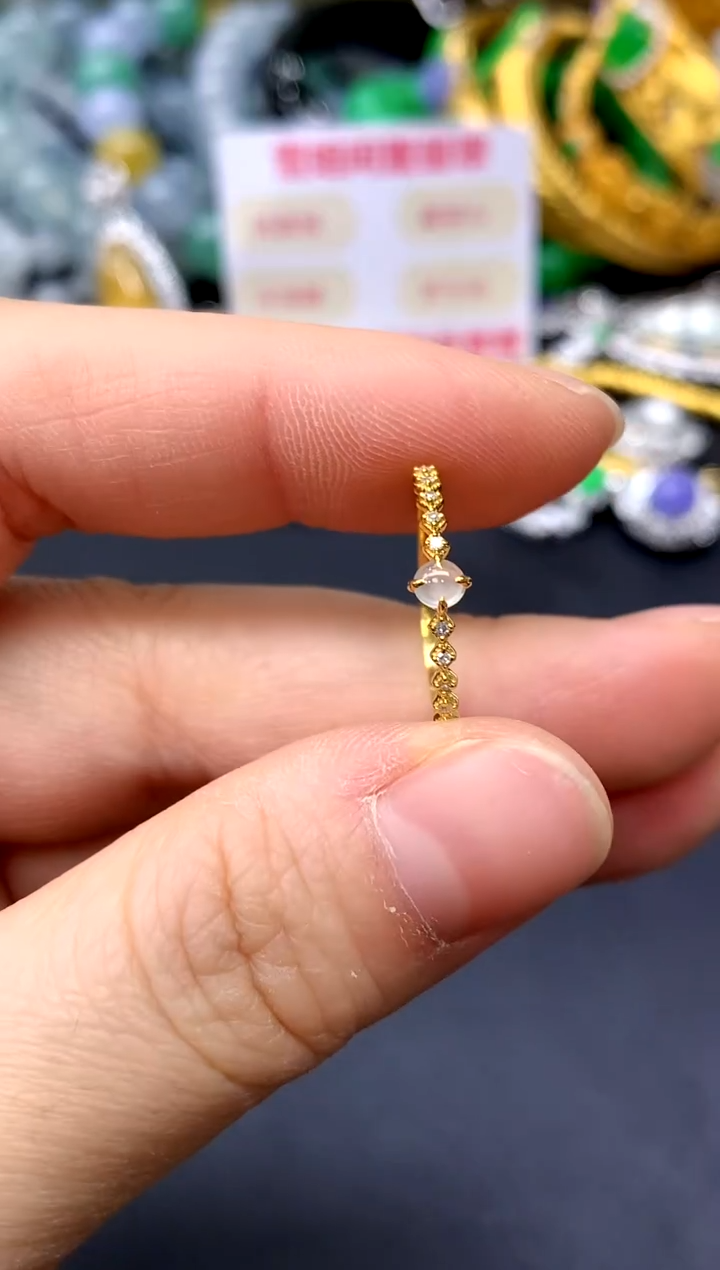 18K金镶嵌戒指翡翠45-中国好珍宝