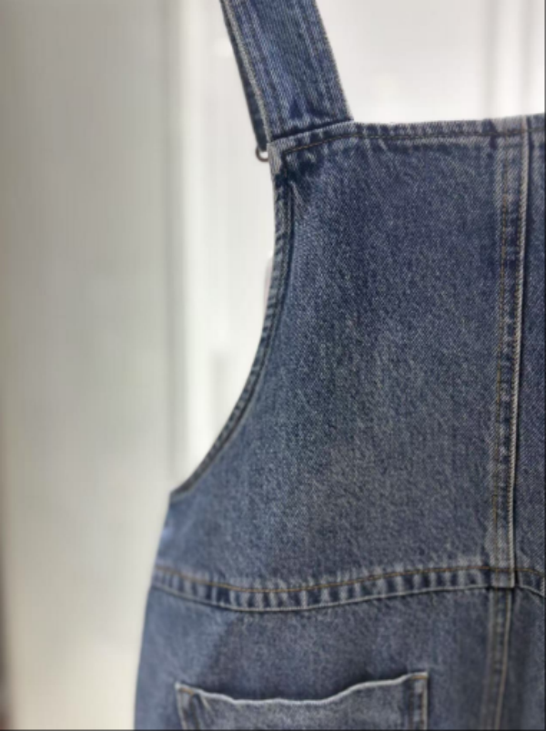 【轻奢】蓝色夏季百搭复古磨边牛仔背带裤 ZK608