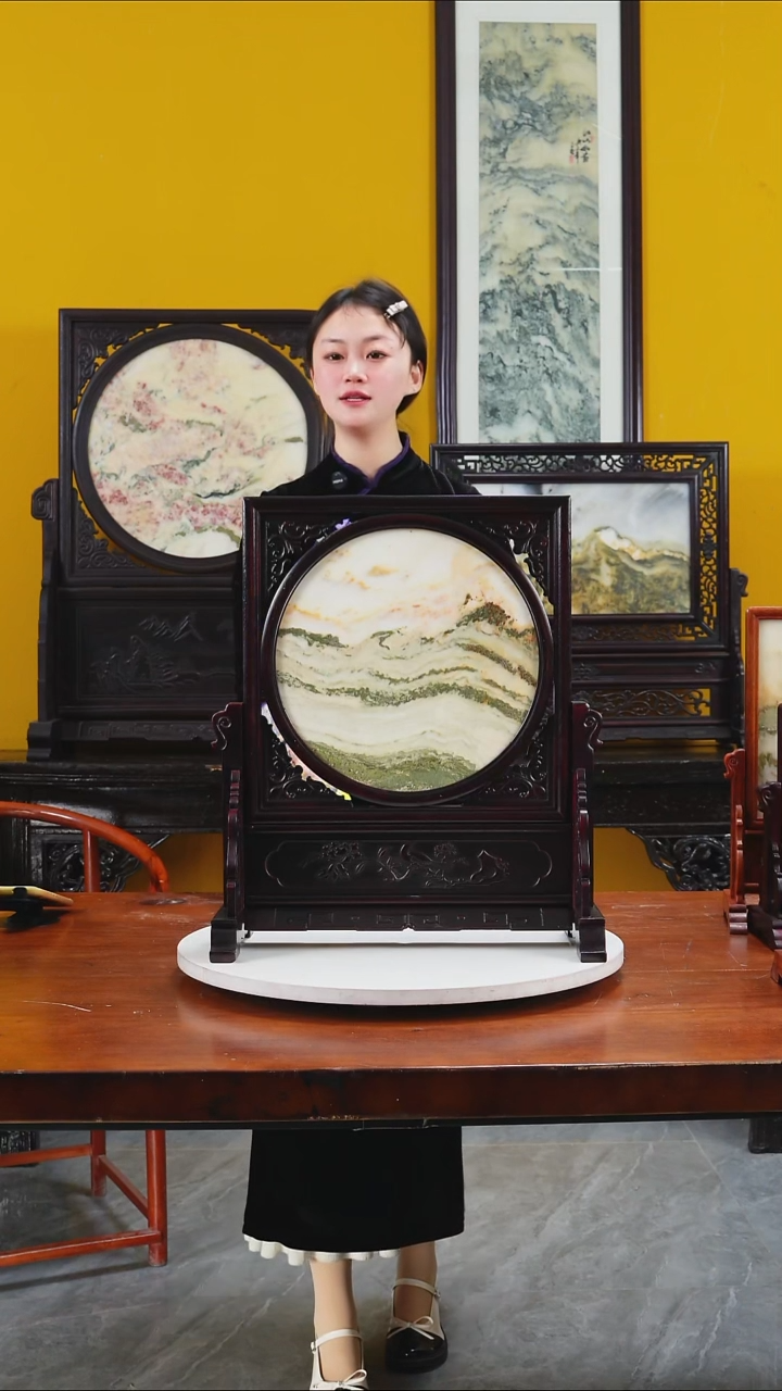 石材天然大理石画摆件