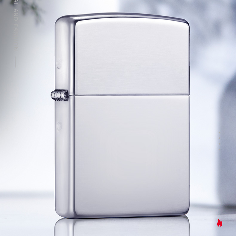 ZIPPO/之宝纯银常规拉丝官方正品打火机三七切角防风男士MBJ1