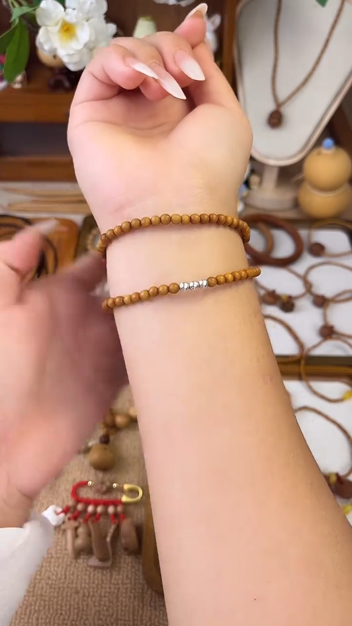 手串/手链核桃双圈桃核圆珠加银珠一物一拍