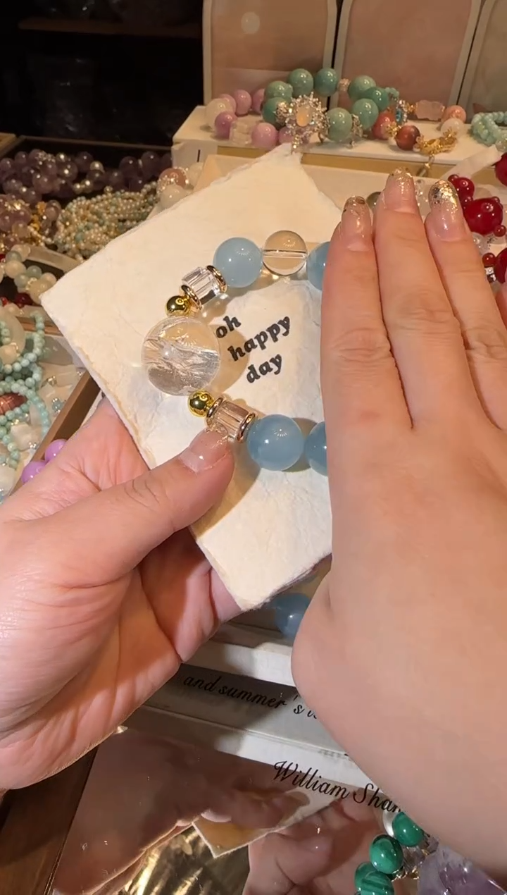 未镶嵌手串海蓝宝石多样性发一