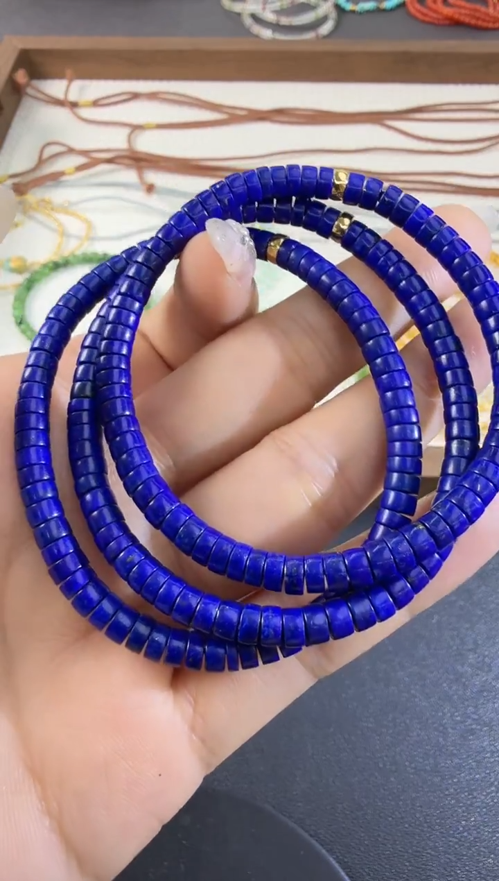 18K金镶嵌青金石手串H1222-3793-200多样性发一