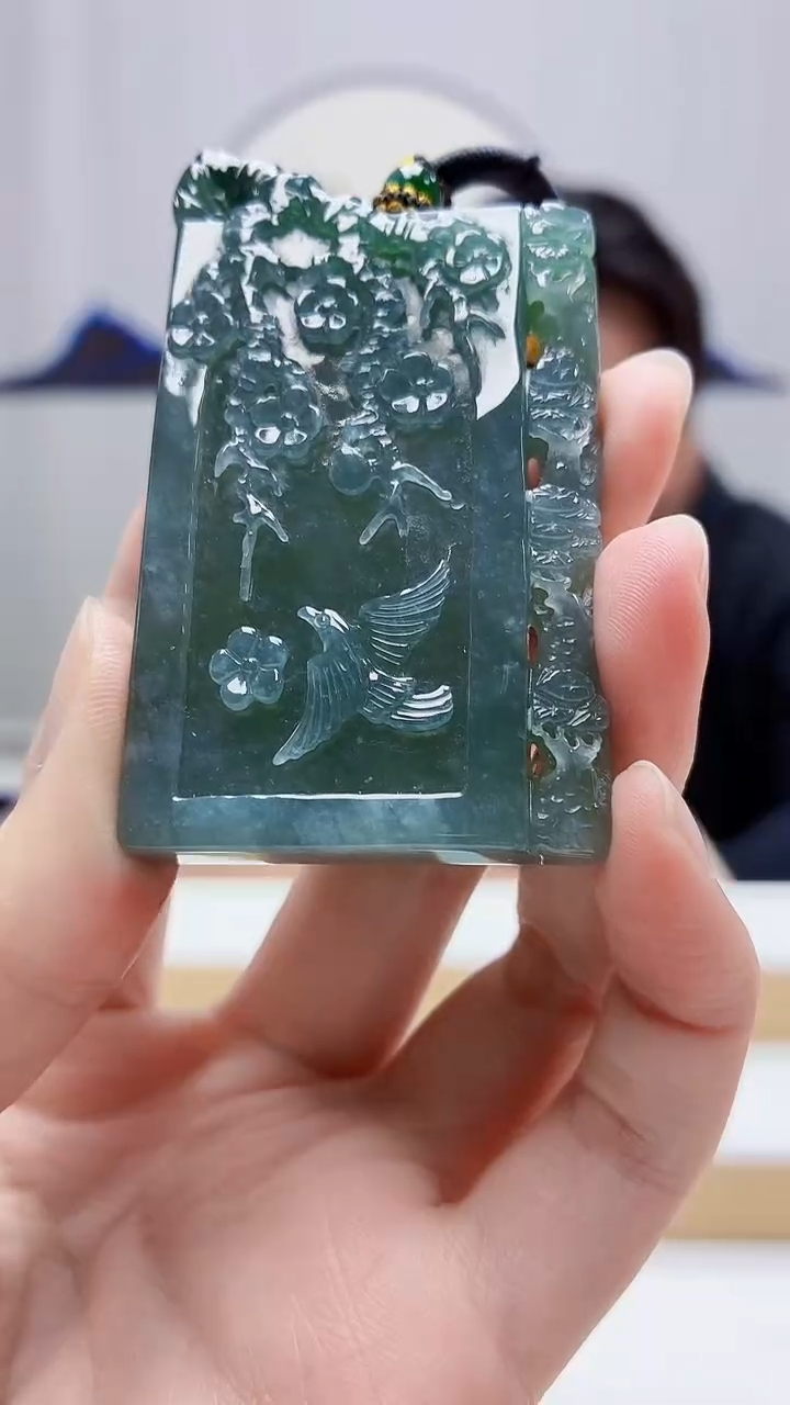 未镶嵌定制翡翠5060zm-毛货挂件102喜上眉梢