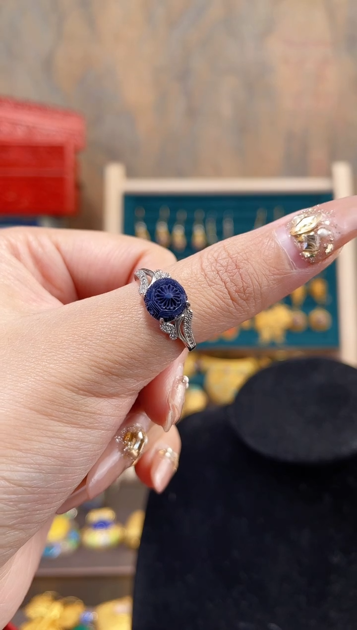 【闪购商品】非遗雕漆精品戒指蓝