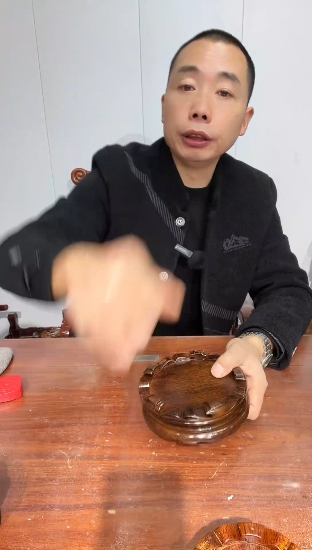 木非花整木黑圆14*15*2.6一对