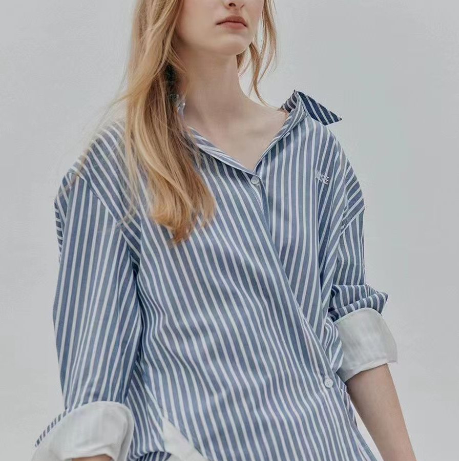 全新未使用  Musee 不规则设计马卡龙拼色衬衫 拼色 TP013700