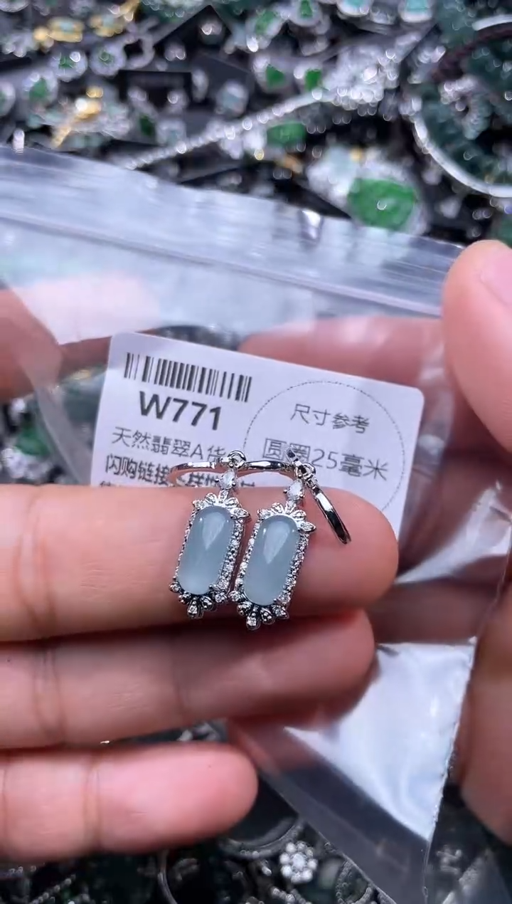 【闪购商品】翡翠颈饰未镶嵌W771耳扣