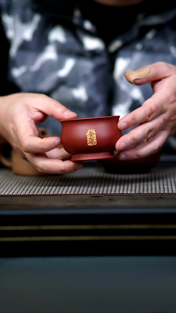 茶壶紫砂朱泥安康缸杯120cc