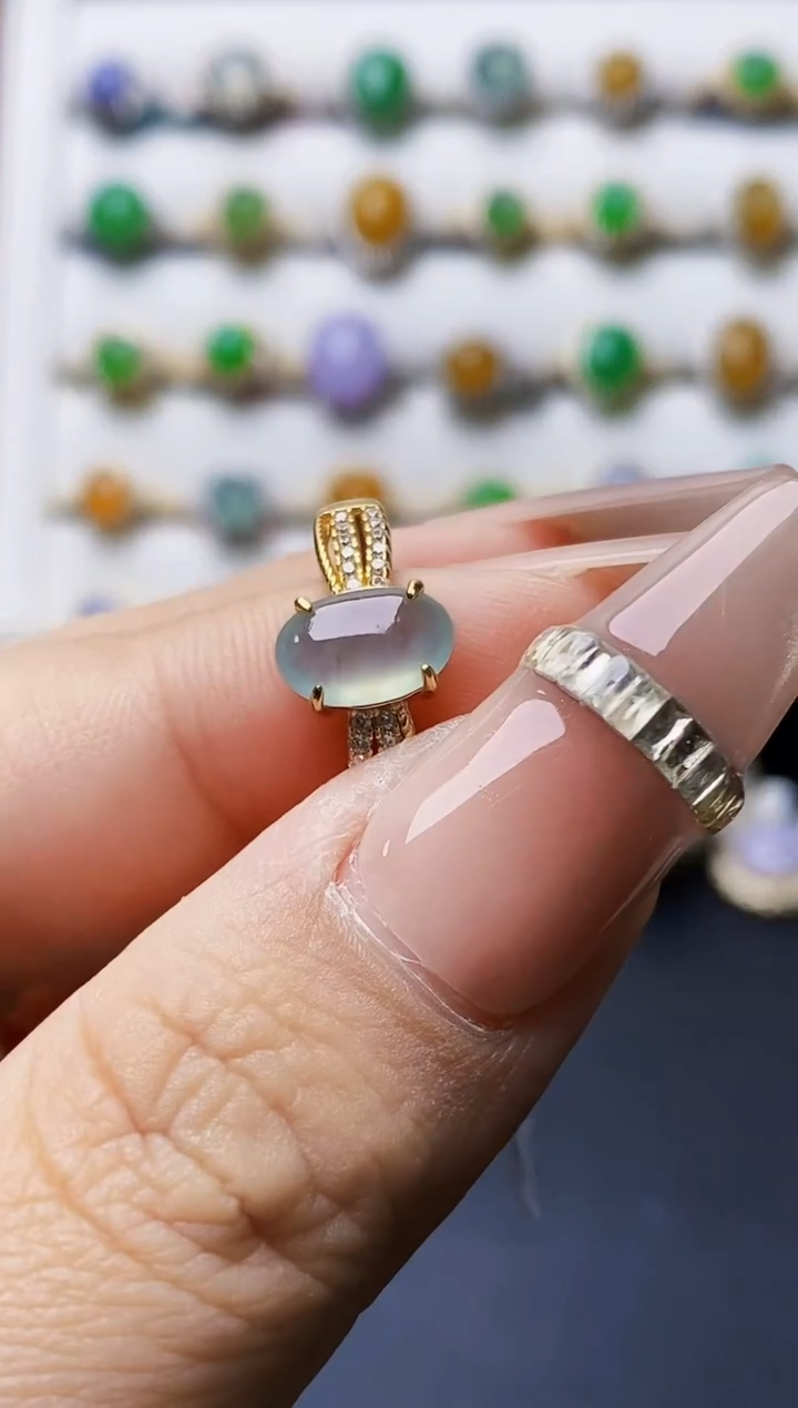 银S925镶嵌戒指翡翠4435