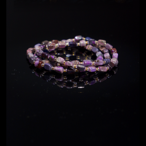 【保真南非老矿舒俱来】落樱紫涧手串 多样性发其一