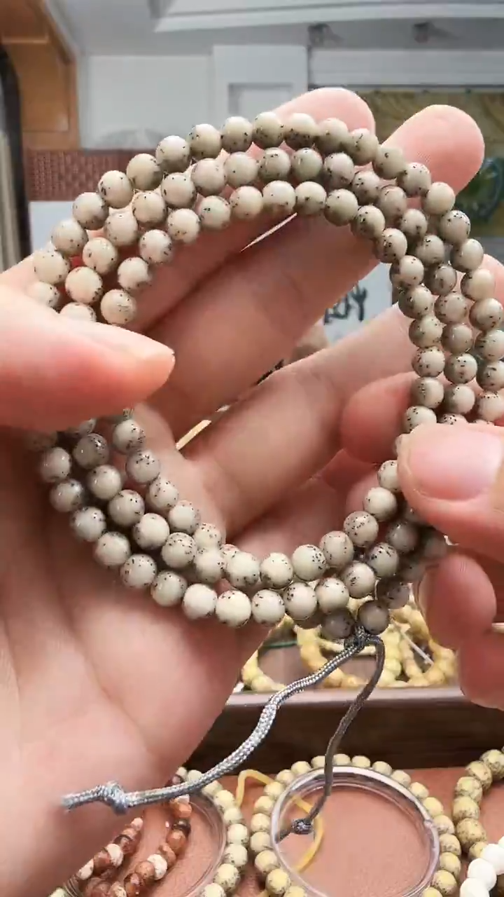 吊坠星月菩提骨瓷白6圆珠小高货
