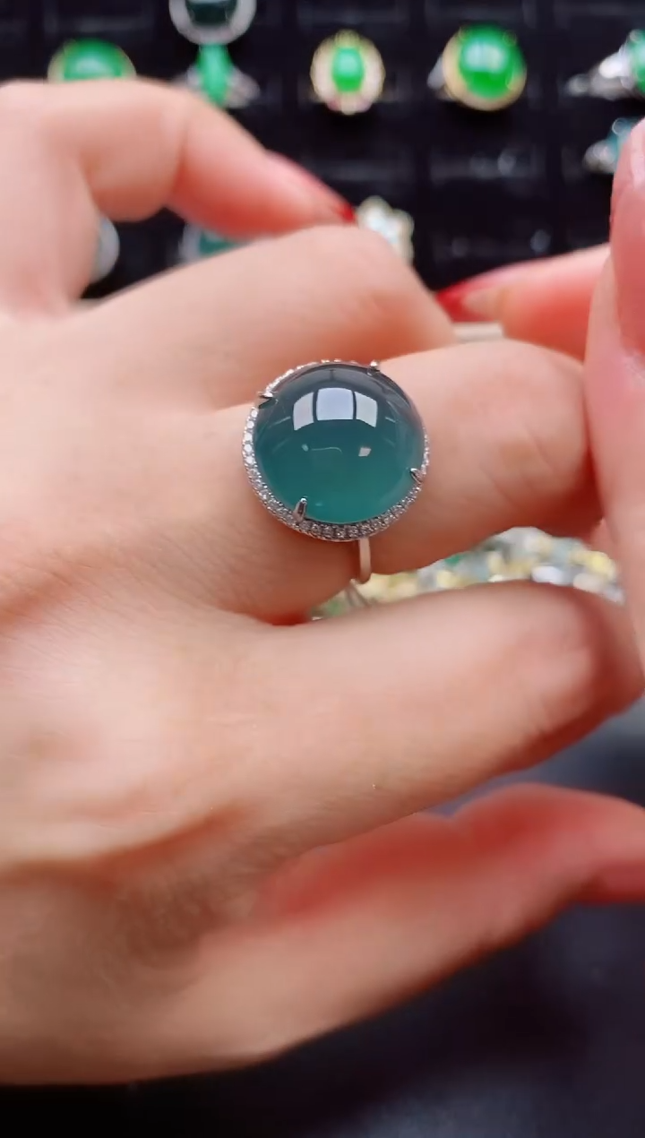 【闪购商品】翡翠戒指银S925镶嵌321312