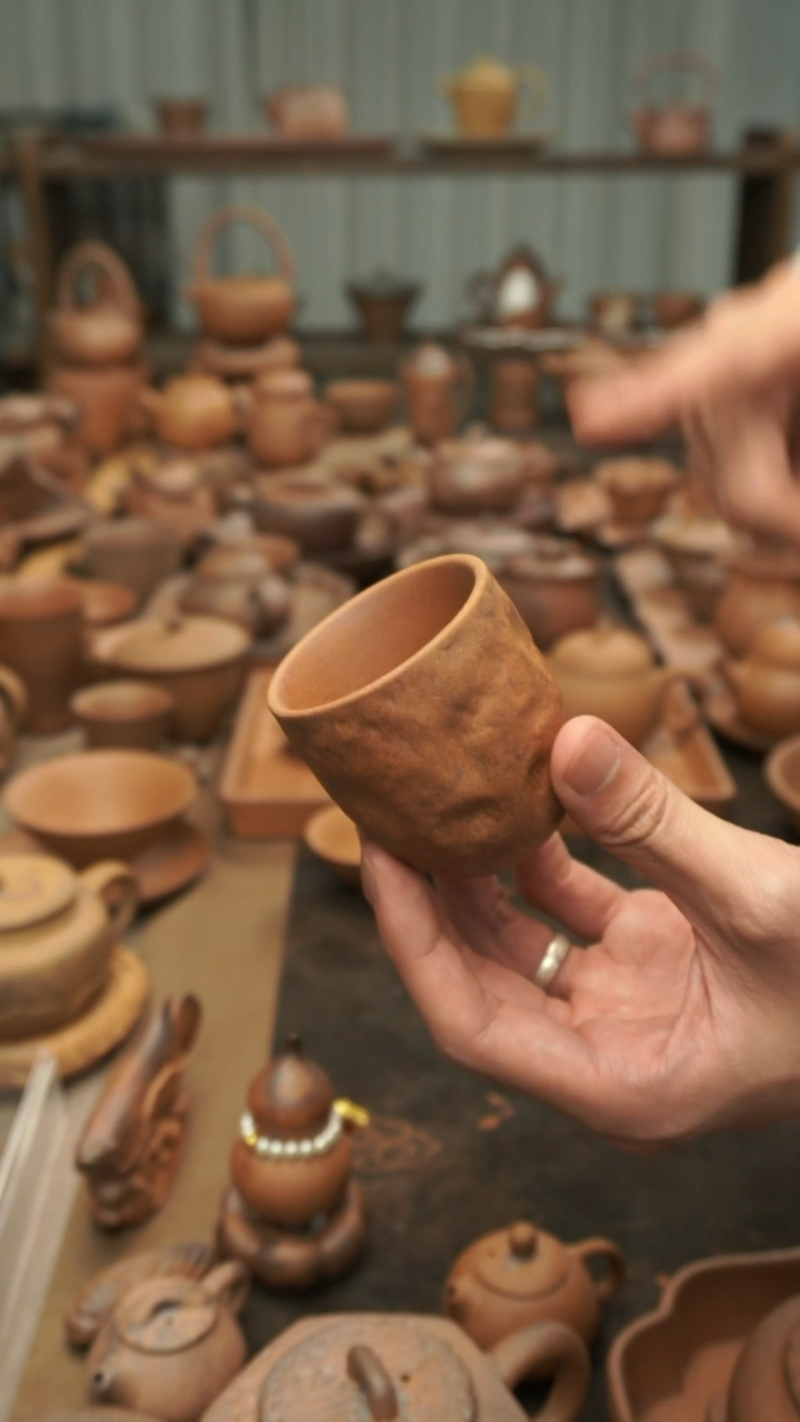 老岩泥原矿料  手捏指印杯80ml