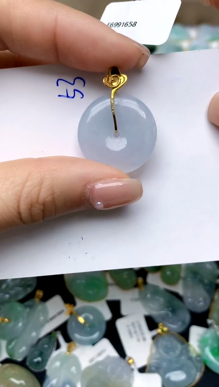 【闪购商品】翡翠颈饰18K金镶嵌天然A货翡翠