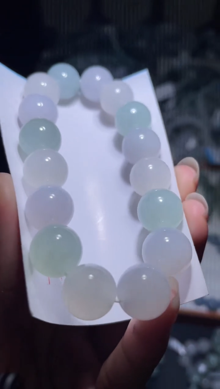 未镶嵌定制翡翠天然缅甸翡翠手串55