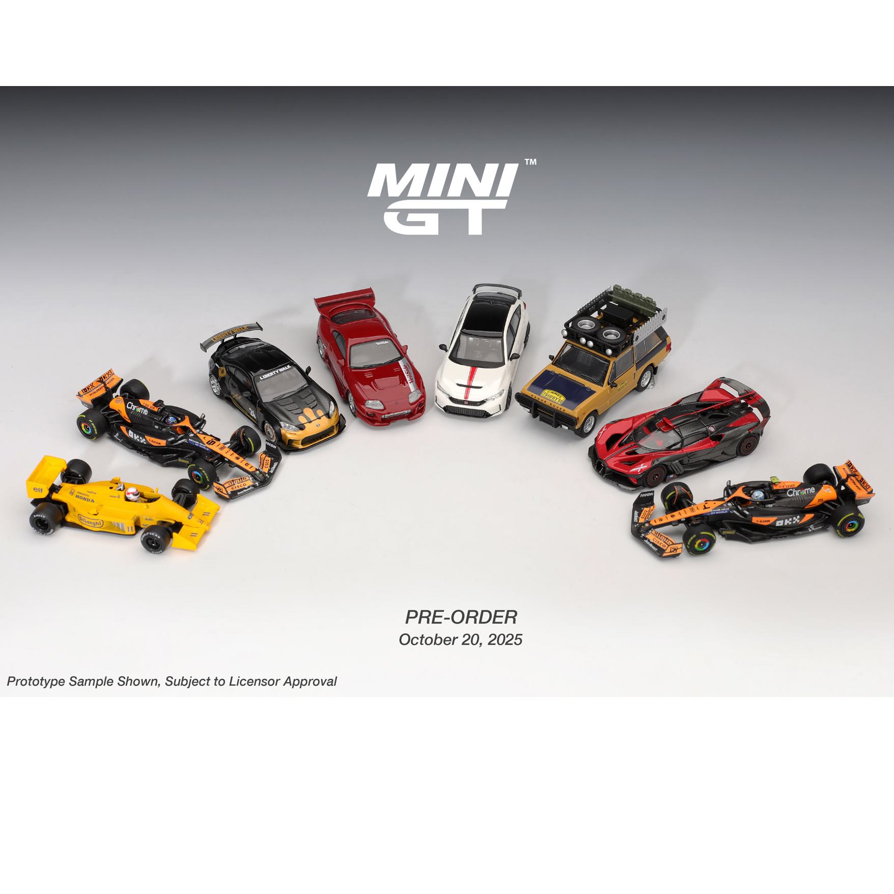 【预售】MINIGT 1:64 丰田布加迪路虎揽胜迈凯伦本田 合金车模型