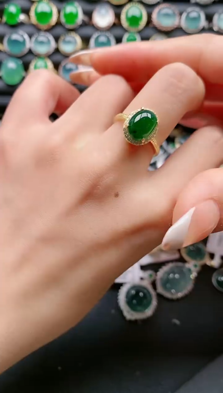 【闪购商品】翡翠戒指银S925镶嵌11111