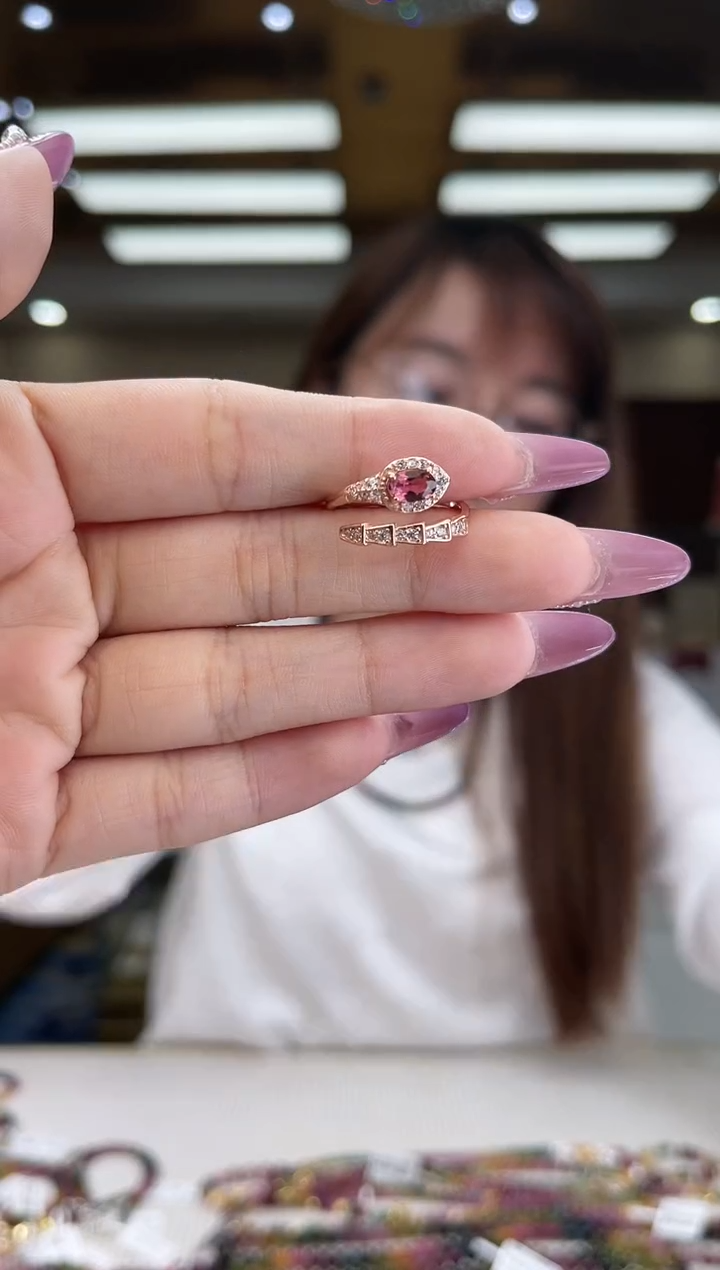 【闪购商品】碧玺/银S925镶嵌碧玺戒指多样性发货3