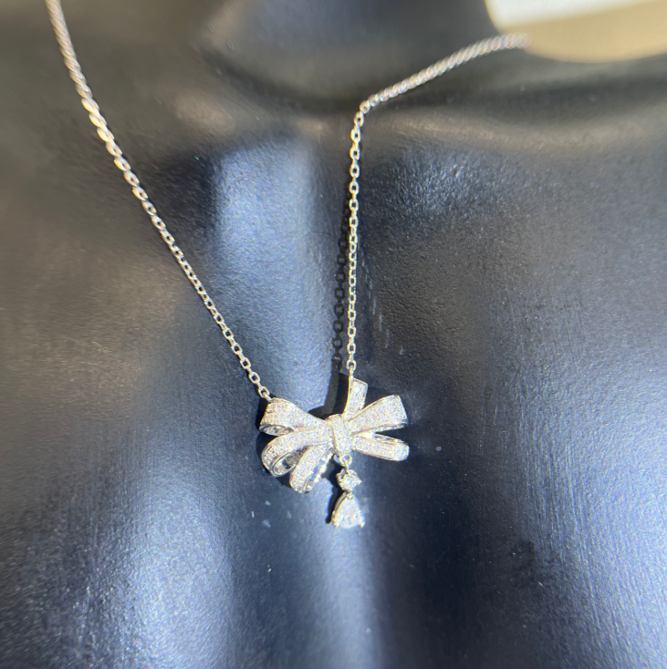 【VC高定珠宝】重金 小水滴蝴蝶结项链  ZSXL0522