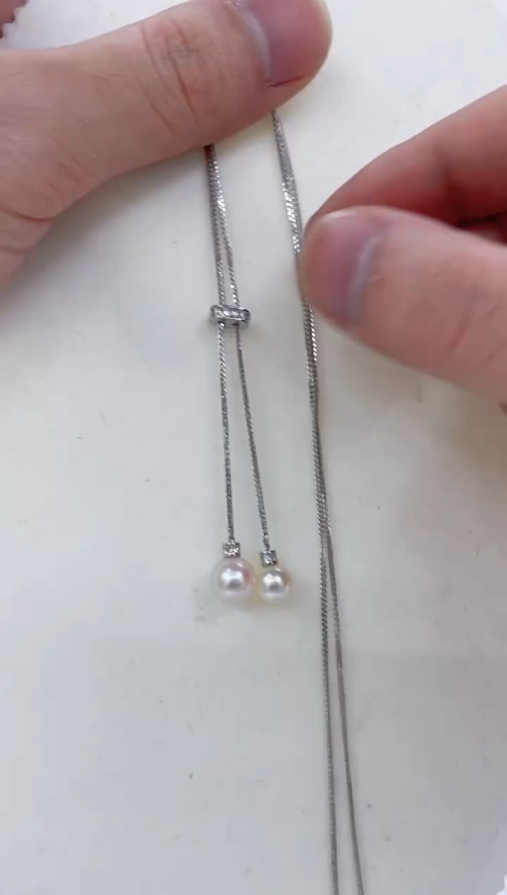 颈饰银S925镶嵌海水珍珠  