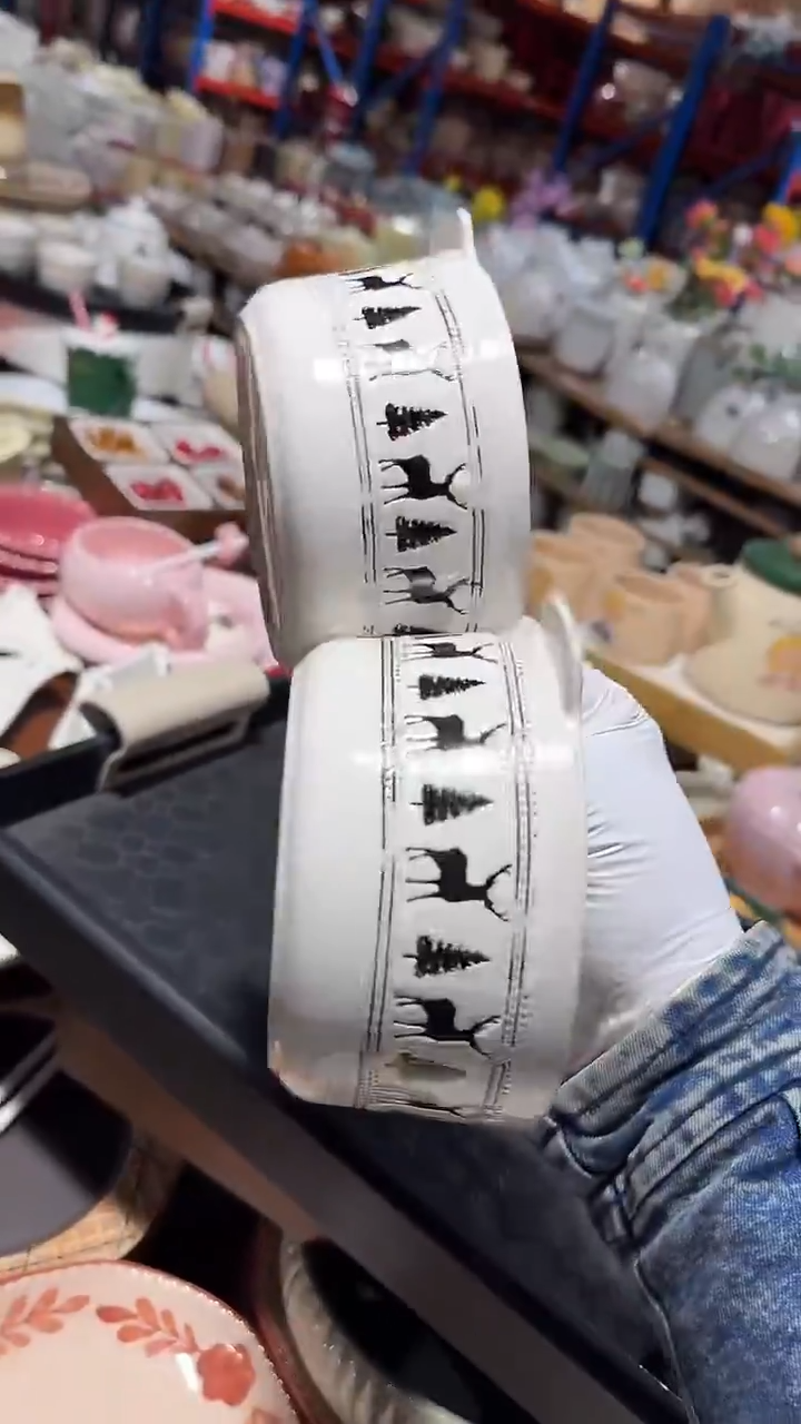 陶瓷2个双耳碗微瑕 凑满20元包邮