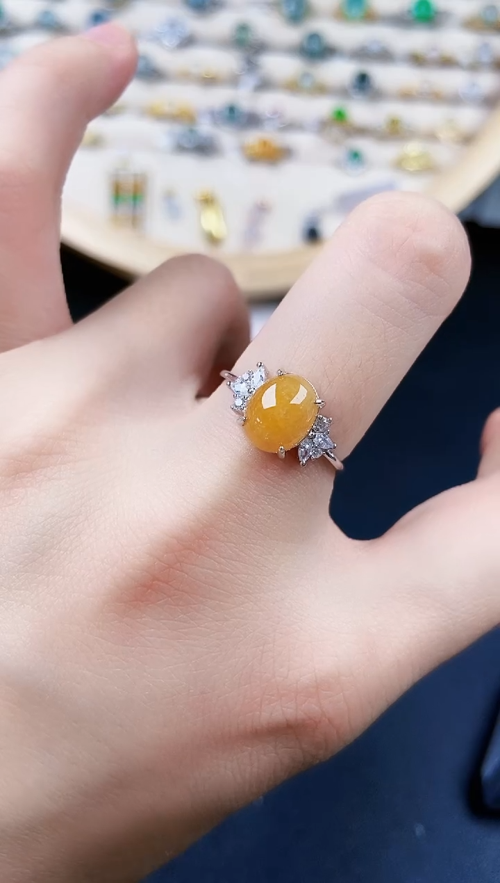 翡翠银S925镶嵌戒指46456546