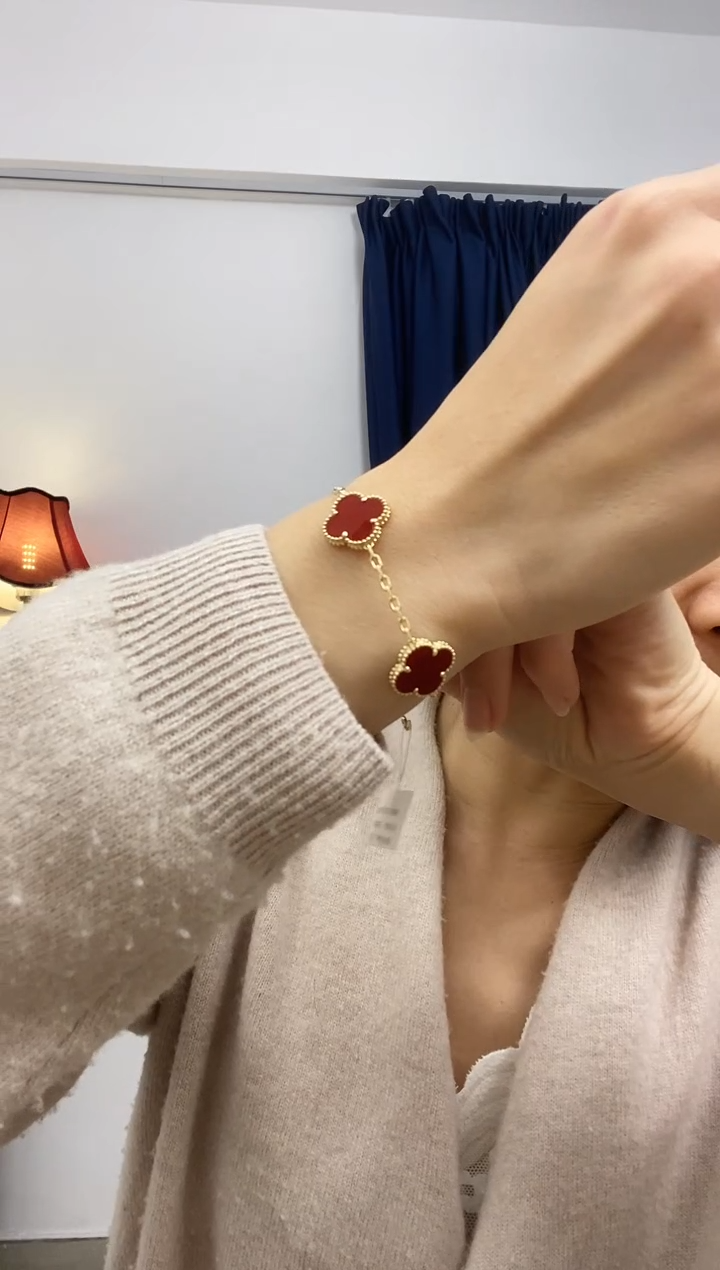 【闪购商品】玛瑙/玉髓手链18K金镶嵌手链