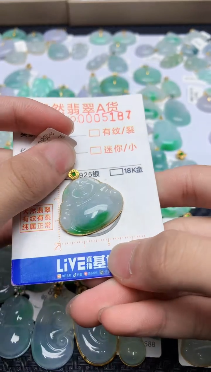 翡翠18K金镶嵌颈饰24+65548796545